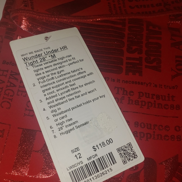 New Lululemon Wunder Under Manifesto - Picture 5 of 5
